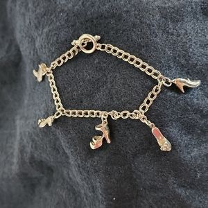 925 silver shoe charm braclet